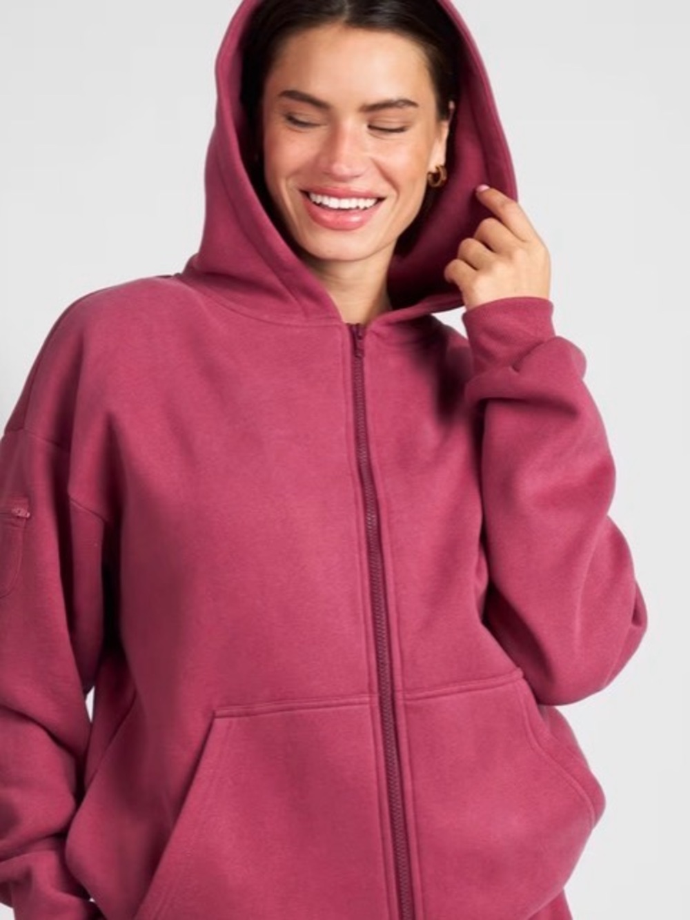 Women's Full-Zip Hoodie in Dusty Rose